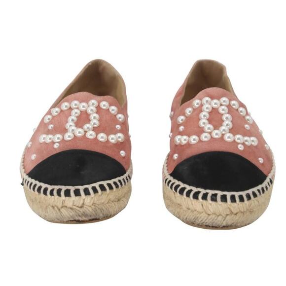 Chanel Espadrille 36 Suede and Faux Leather Pearl CC Flats CC-0523N-0195 - Picture 3 of 13
